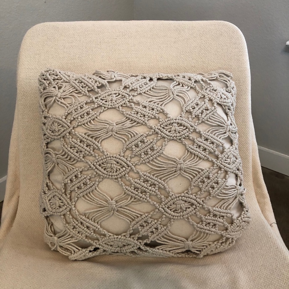Crocheted Accent Throw Pillow